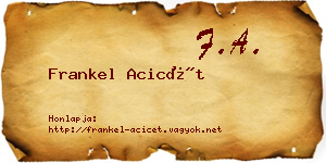 Frankel Acicét névjegykártya